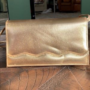 3/$10 Small gold crossbody or long shoulder purse